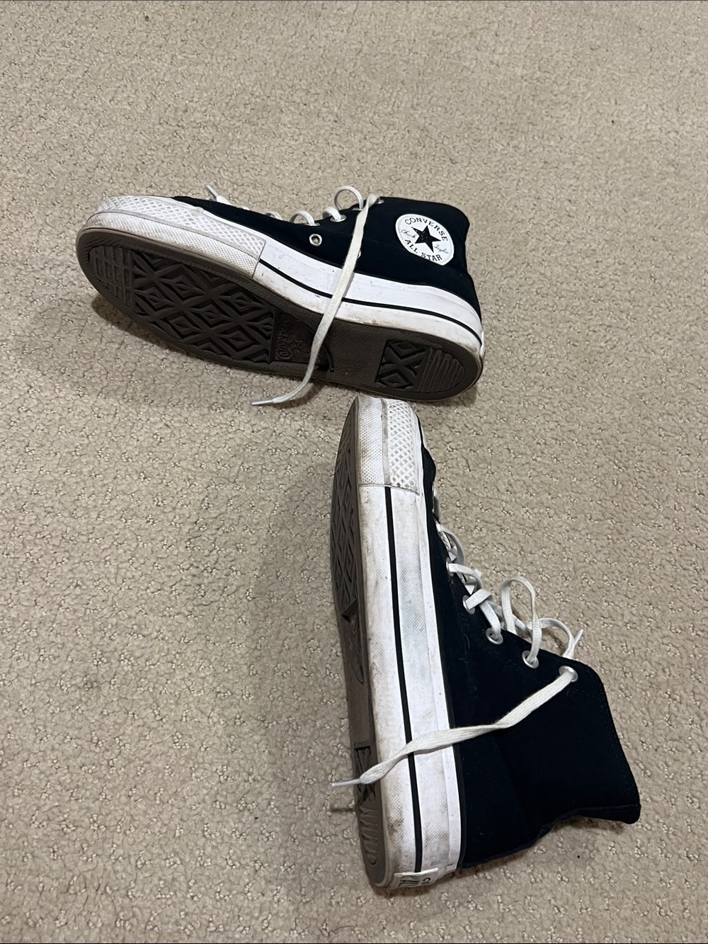 Converse Black High-Top Canvas Sneakers with White Accents - Picture 4 of 4